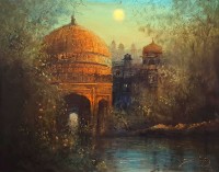 A. Q. Arif, 22 x 28 Inch, Oil on Canvas, Cityscape Painting, AC-AQ-419